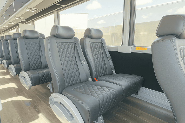 interior of Springdale Coach Bus Service charter bus