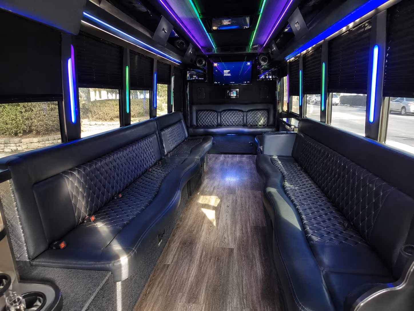 springdale 15 passenger party bus interior
