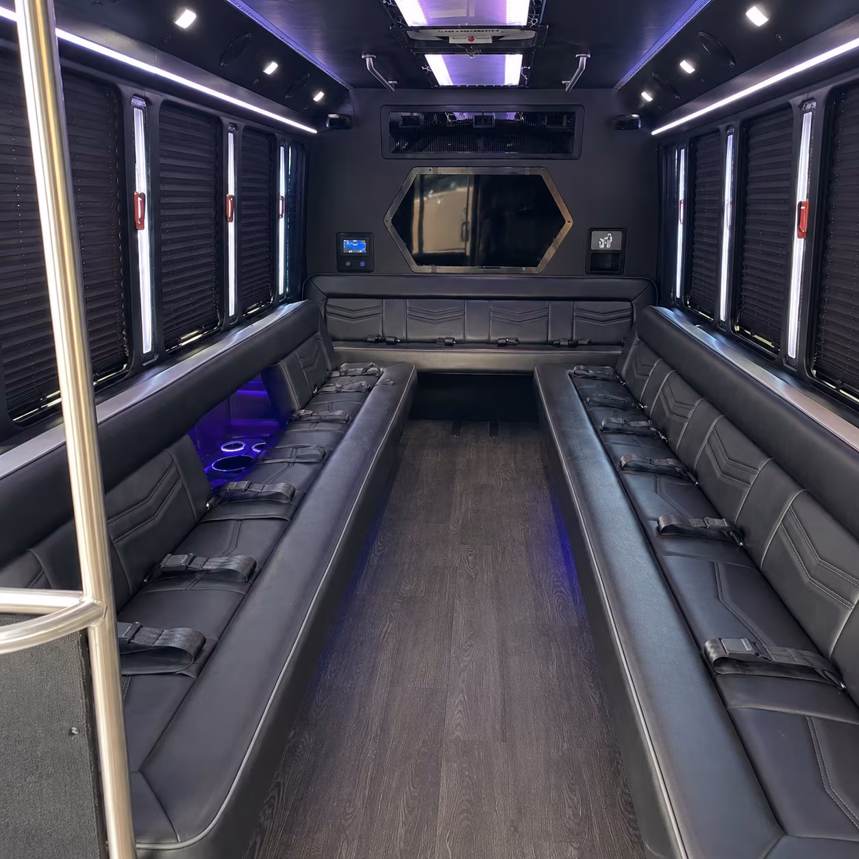 springdale 18 passenger party bus interior