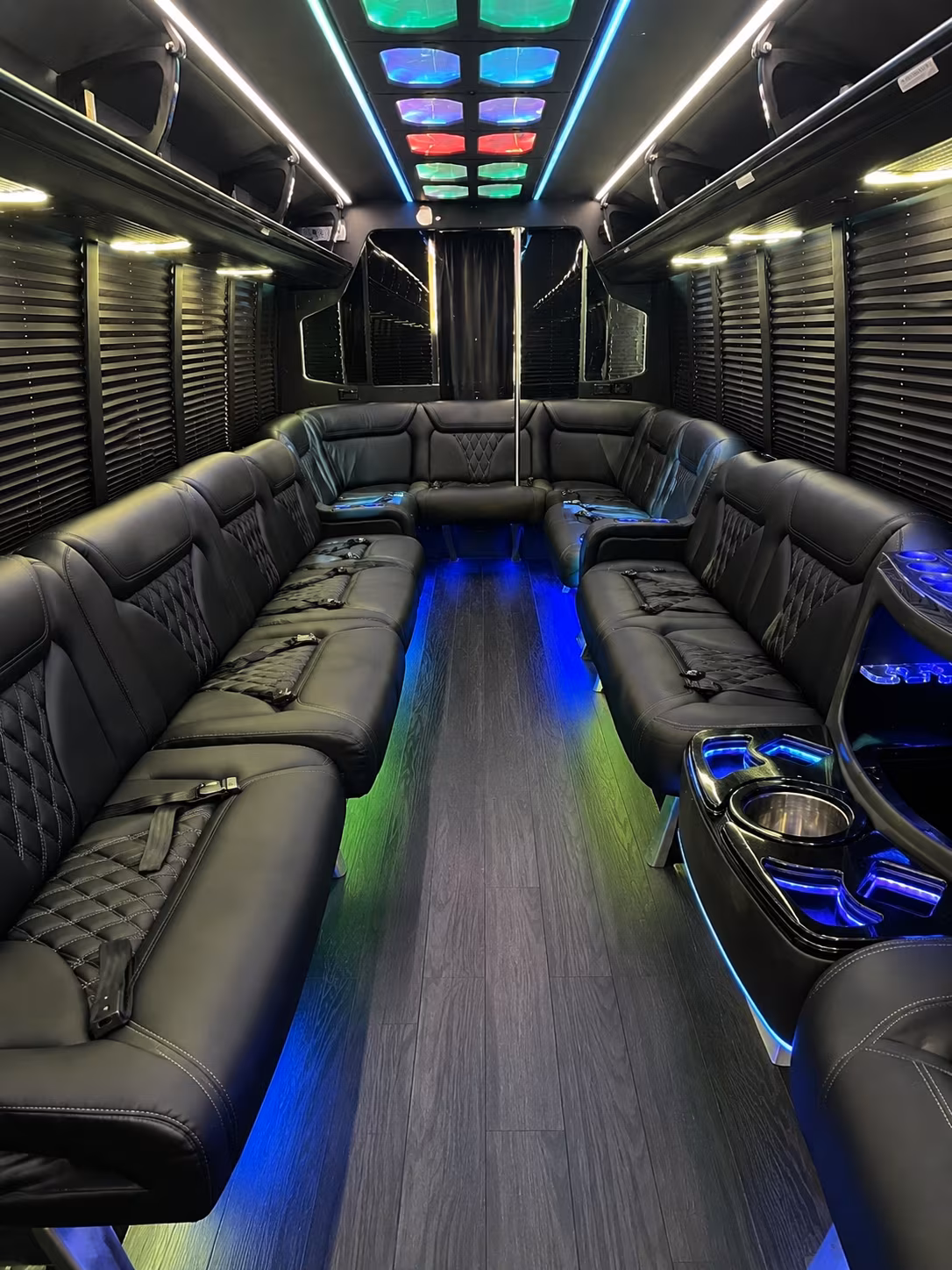 springdale 20 passenger party bus interior