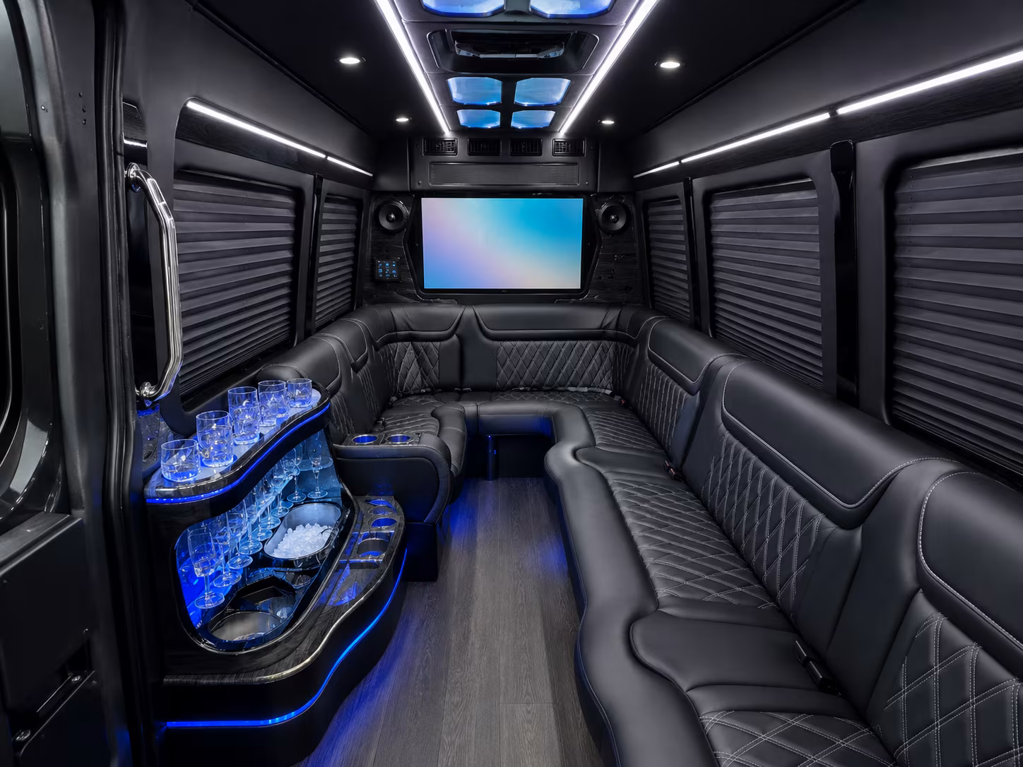 springdale 25 passenger party bus interior