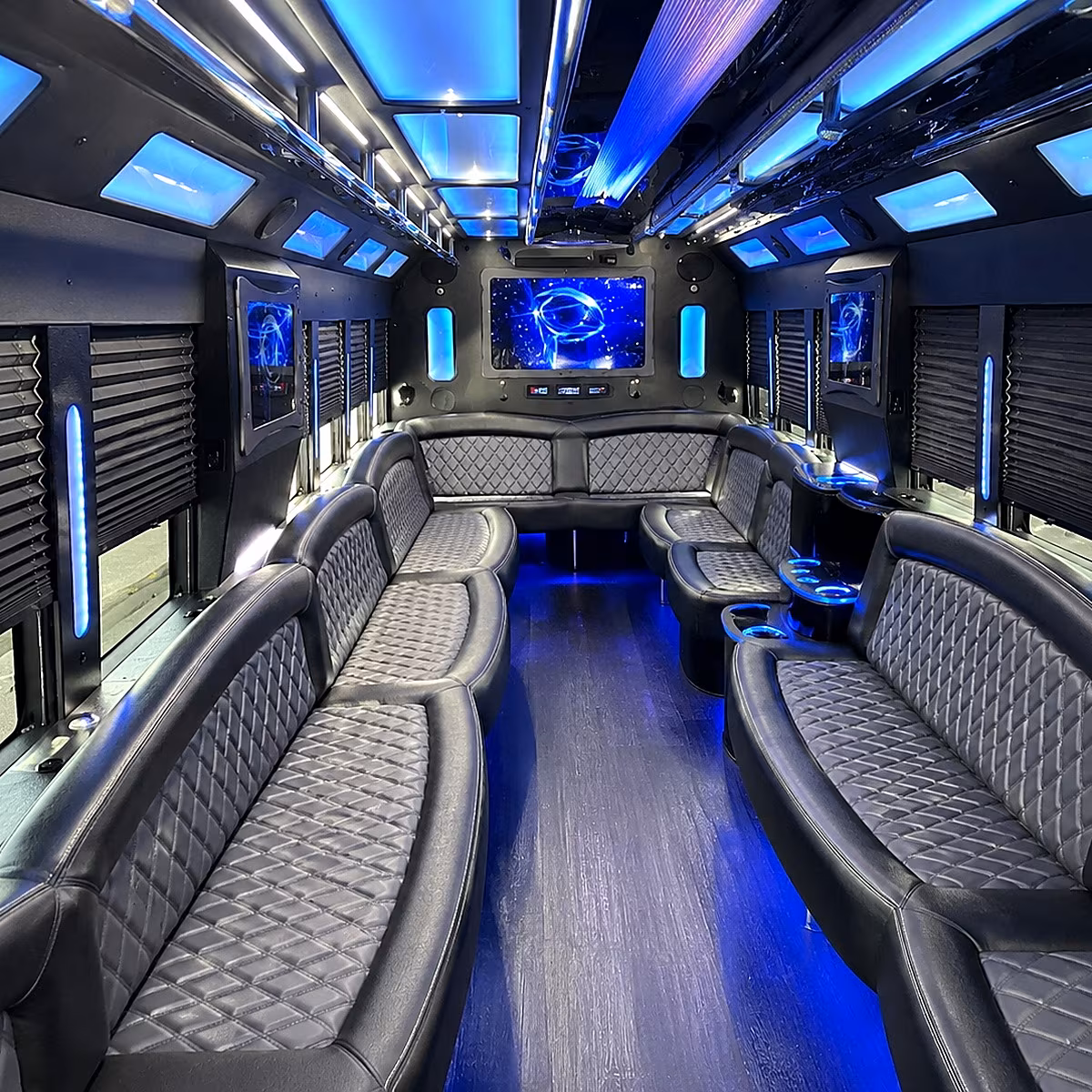 springdale 50 passenger party bus interior